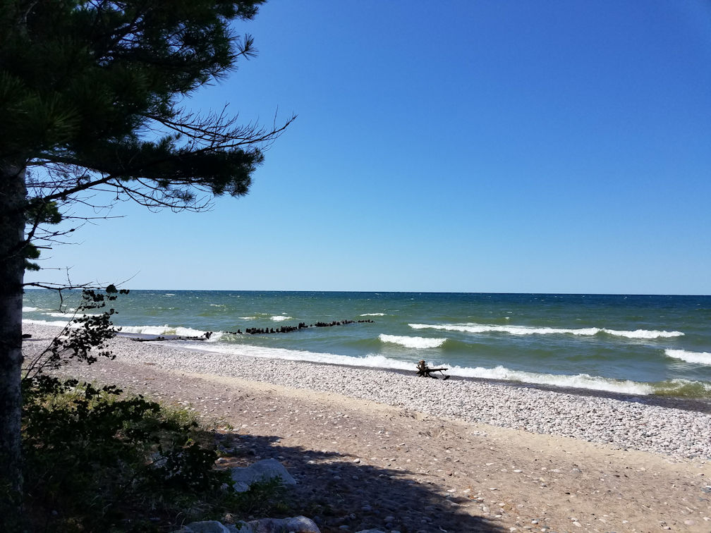 Second Picture of the Crisp Point Lighthouse with the Beach Second Picture of the Crisp Point Lighthouse with the Beach